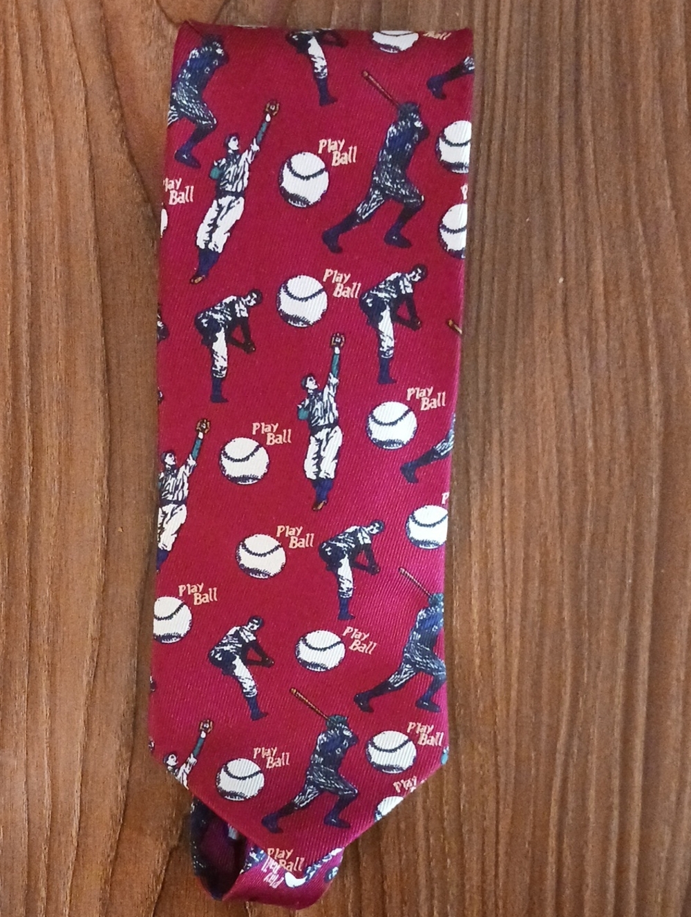 Play Ball Red Novelty Baseball Tie